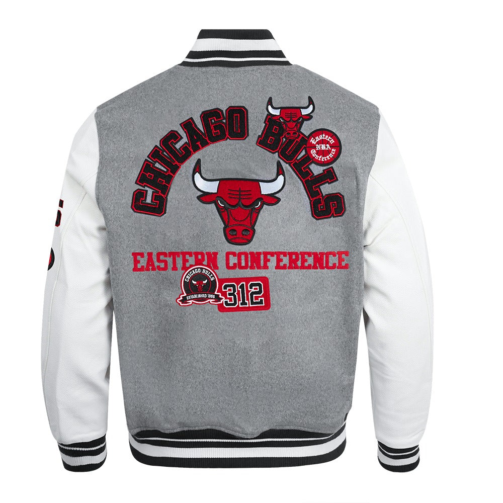 CHICAGO BULLS AREA CODE M RIB WOOL VARSITY JACKET