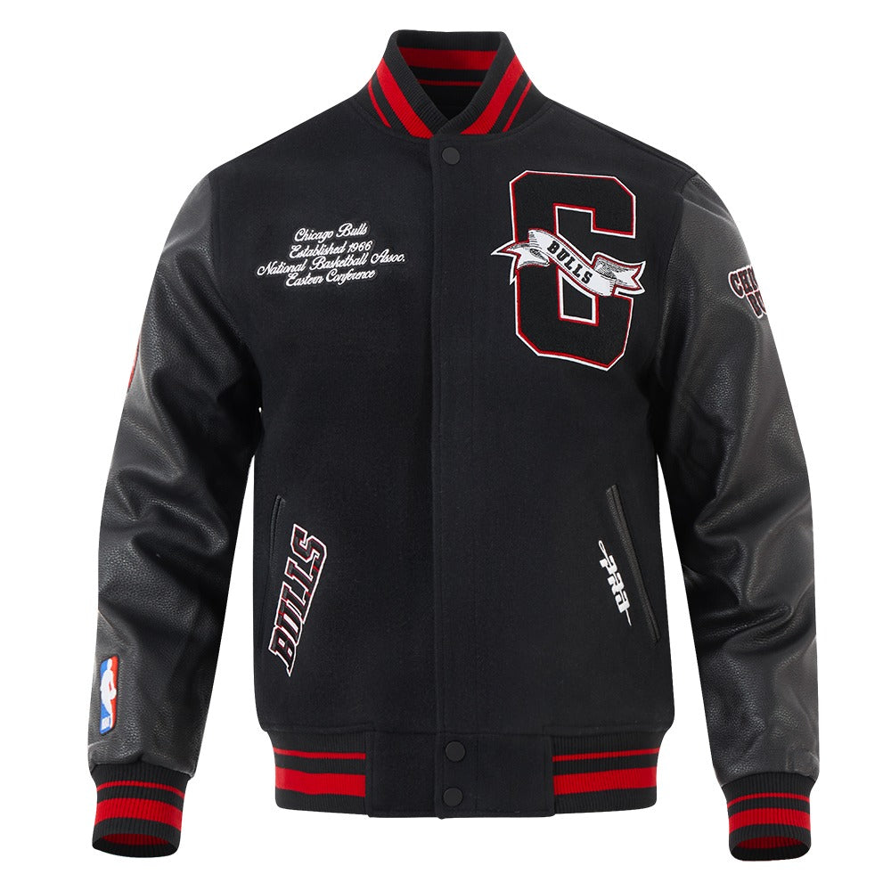 CHICAGO BULLS TEAM PENNANTS M RIB WOOL VARSITY JACKET