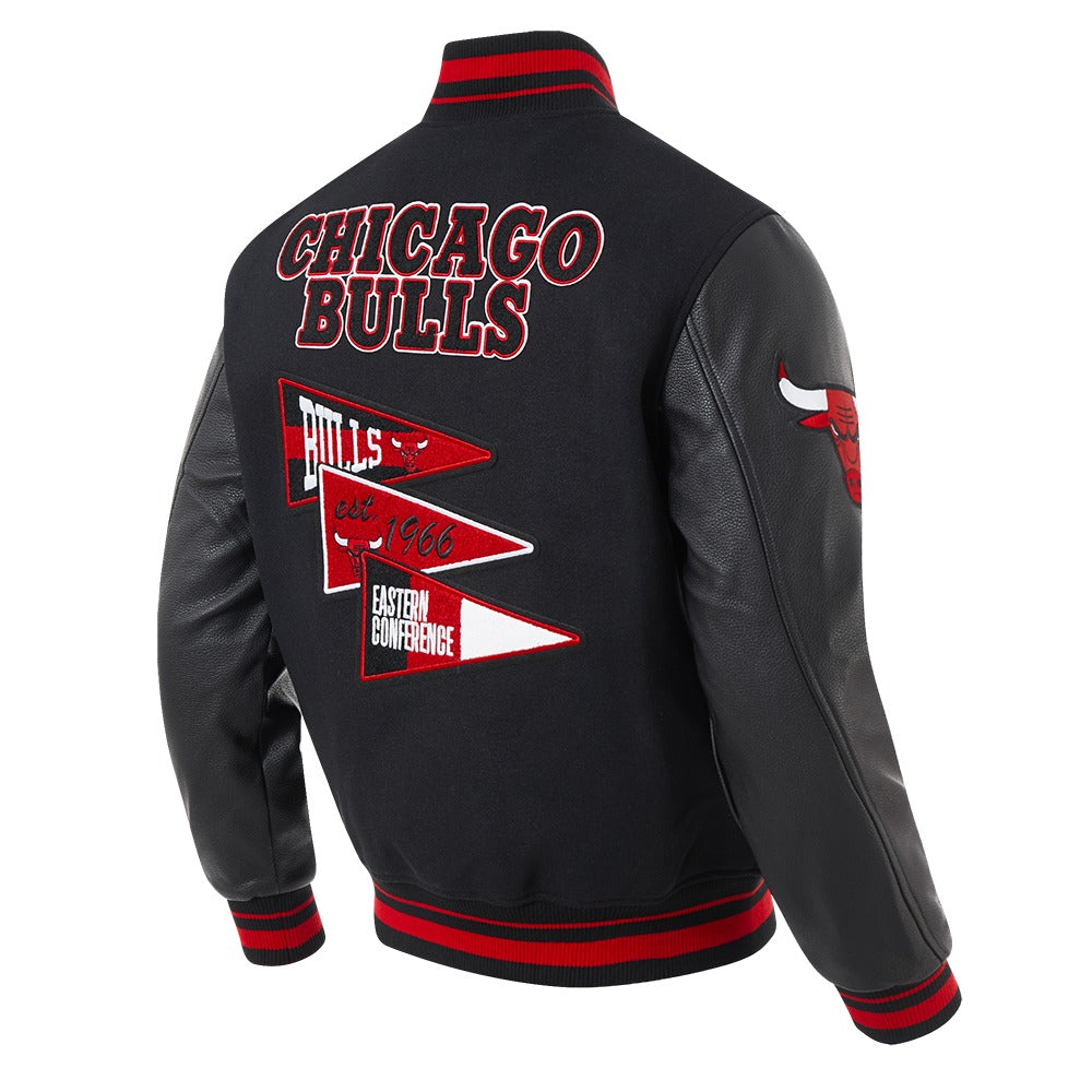 CHICAGO BULLS TEAM PENNANTS M RIB WOOL VARSITY JACKET