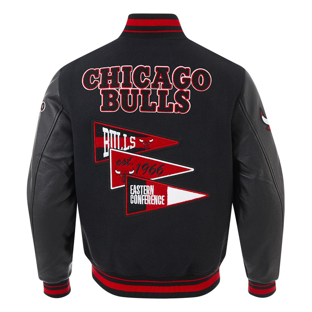 CHICAGO BULLS TEAM PENNANTS M RIB WOOL VARSITY JACKET