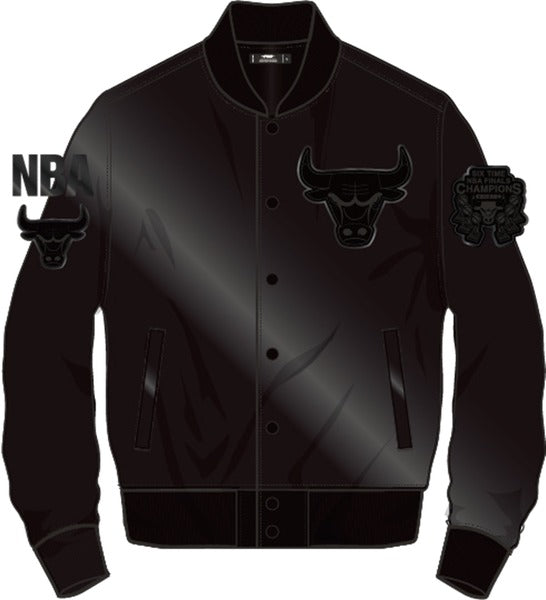 CHICAGO BULLS TRIPLE BLACK SATIN JACKET