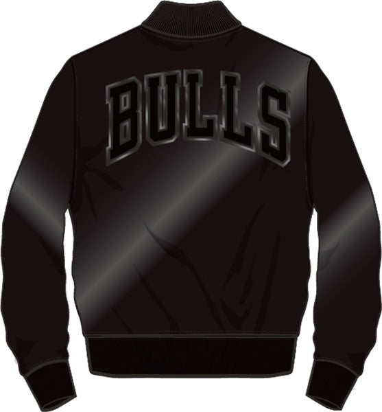 CHICAGO BULLS TRIPLE BLACK SATIN JACKET