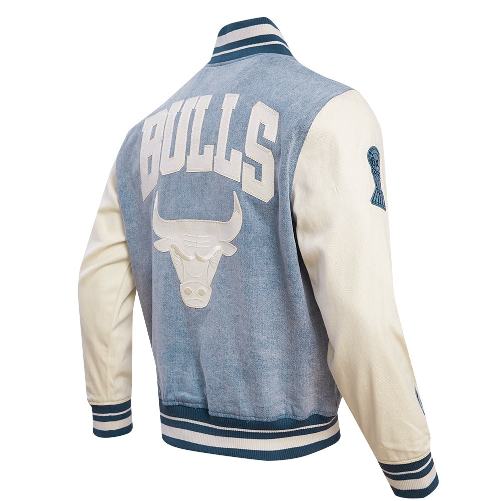 CHICAGO BULLS VARSITY BLUES DENIM VARSITY JACKET