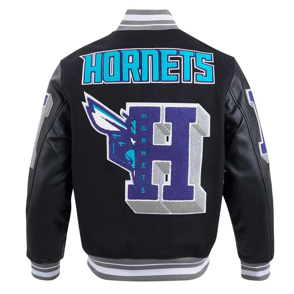 NBA CHARLOTTE HORNETS MASHUP MEN'S RIB WOOL VARSITY JACKET