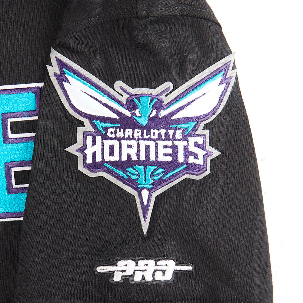 NBA CHARLOTTE HORNETS CLASSIC BIG BOYS SHORT SLEEVE STRIPED RIB TEE
