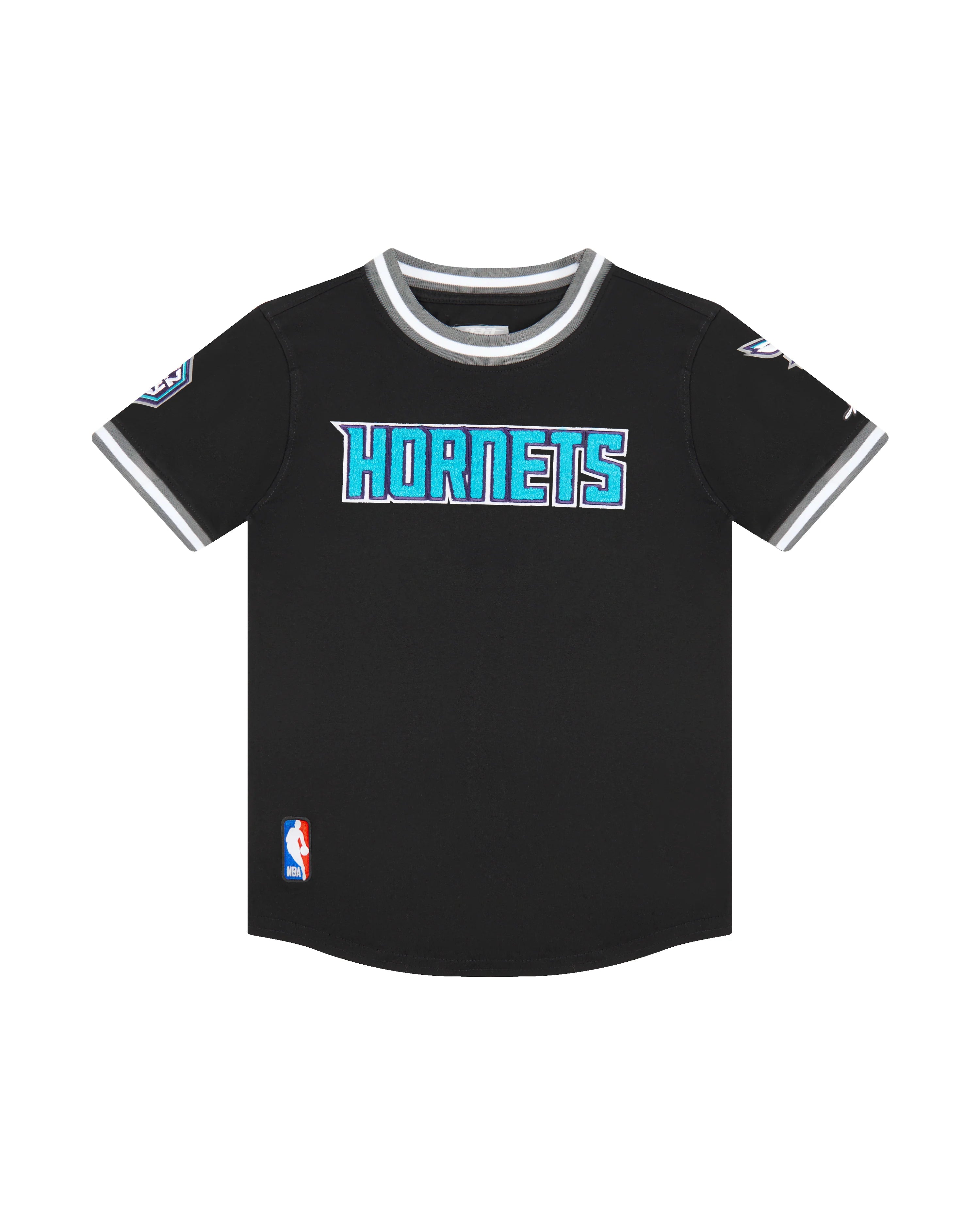 NBA CHARLOTTE HORNETS CLASSIC LITTLE BOYS SHORT SLEEVE STRIPED RIB TEE