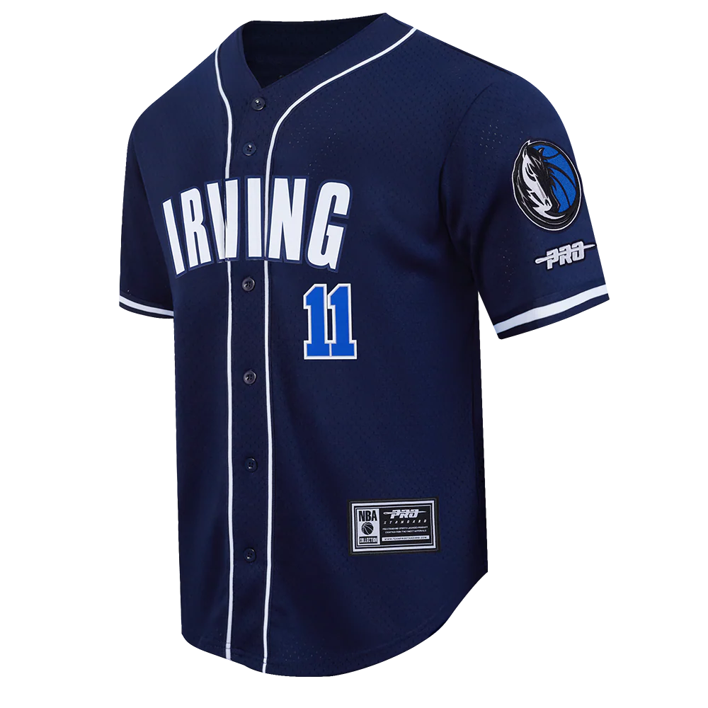 NBA DALLAS MAVERICKS KYRIE IRVING #11 CLASSIC MESH PNN MEN'S MESH BUTTON DOWN SHIRT