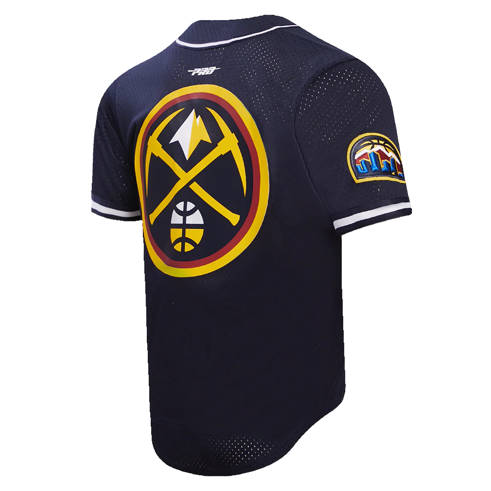NBA DENVER NUGGETS CLASSIC MEN'S MESH BUTTON DOWN JERSEY