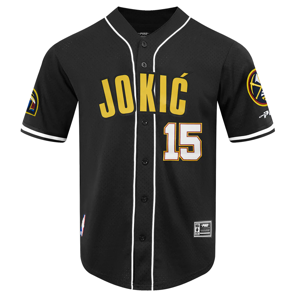 NBA DENVER NUGGETS NIKOLA JOKIC #15 CLASSIC PLAYER NAME AND NUMBER MEN'S MESH BUTTON DOWN SHIRT