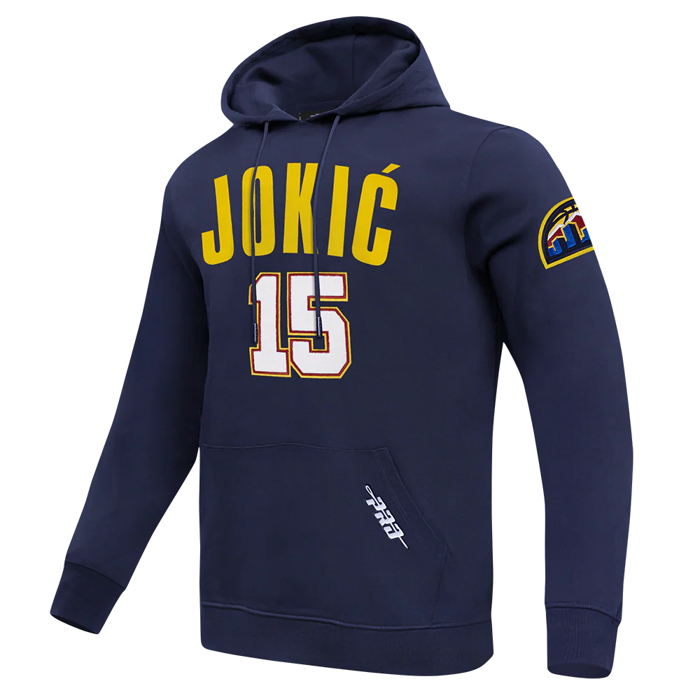 NBA DENVER NUGGETS NIKOLA JOKIC #15 CLASSIC PLAYER NAME AND NUMBER MEN'S DK PO HOODIE