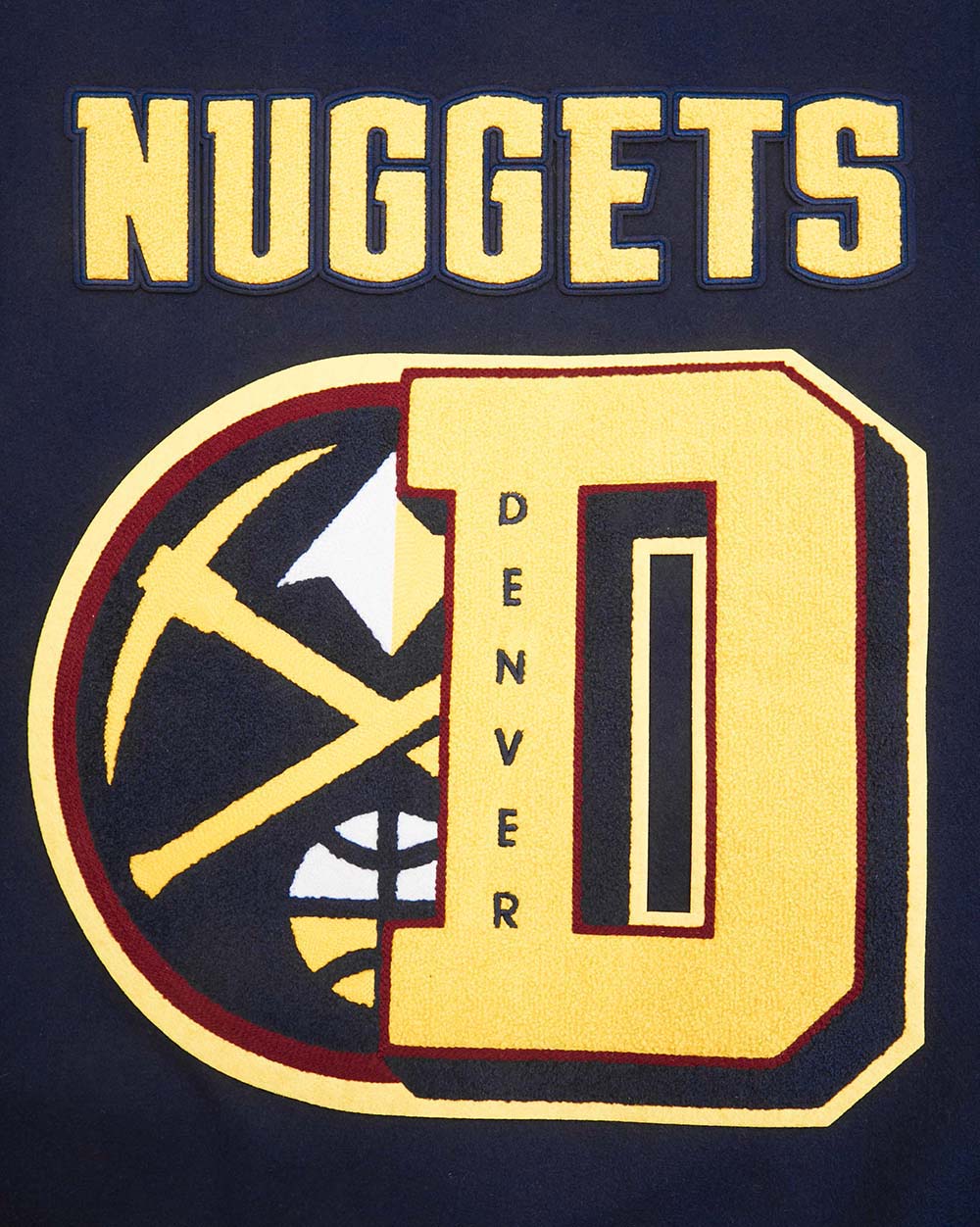 NBA DENVER NUGGETS MASHUP MEN'S RIB WOOL VARSITY JACKET