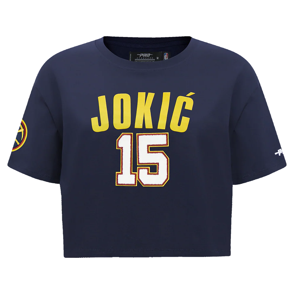 NBA DENVER NUGGETS NIKOLA JOKIC #15 CLASSIC PLAYER NAME AND NUMBER WOMEN'S SJ BOXY TEE