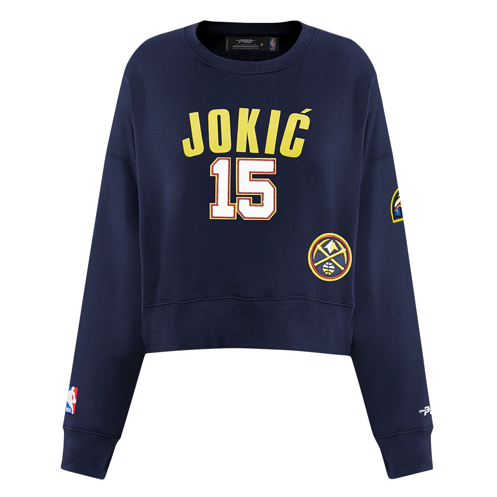 NBA DENVER NUGGETS NIKOLA JOKIC #15 CLASSIC PLAYER NAME AND NUMBER WOMEN'S FLC CREWNECK