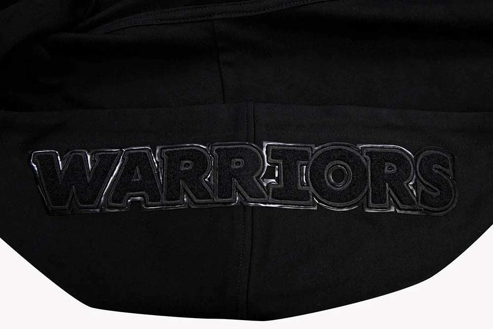 NBA GOLDEN STATE WARRIORS TRIPLE BLACK LOGO ZIPPER HOODIE