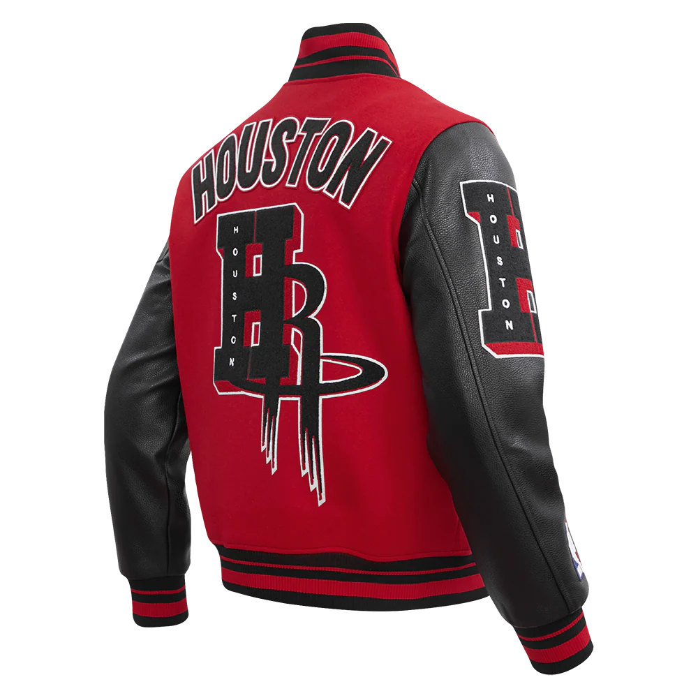 NBA HOUSTON ROCKETS MASHUP MEN'S RIB WOOL VARSITY JACKET