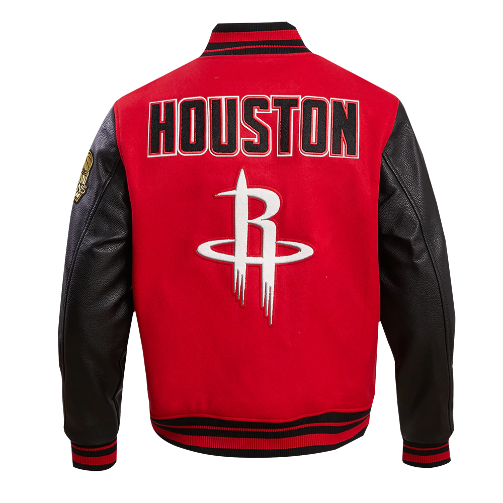 NBA HOUSTON ROCKETS RETRO CLASSIC MEN'S RIB WOOL VARSITY JACKET