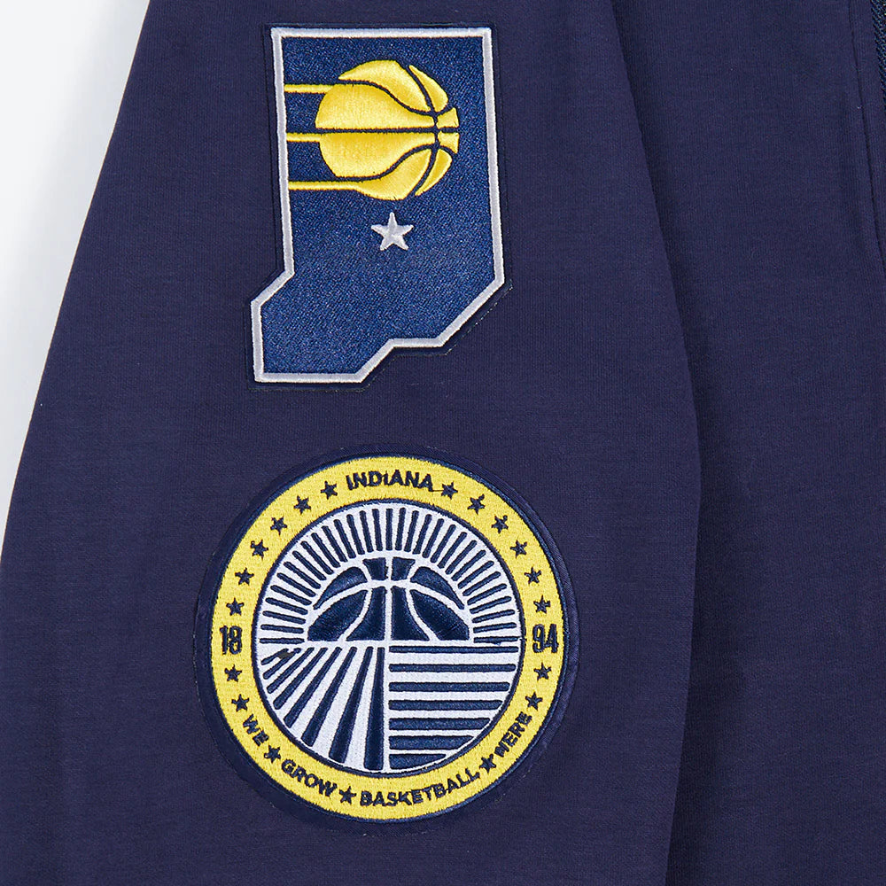 NBA INDIANA PACERS CLASSIC CHENILLE MEN'S DK FULL ZIP PULLOVER HOODIE