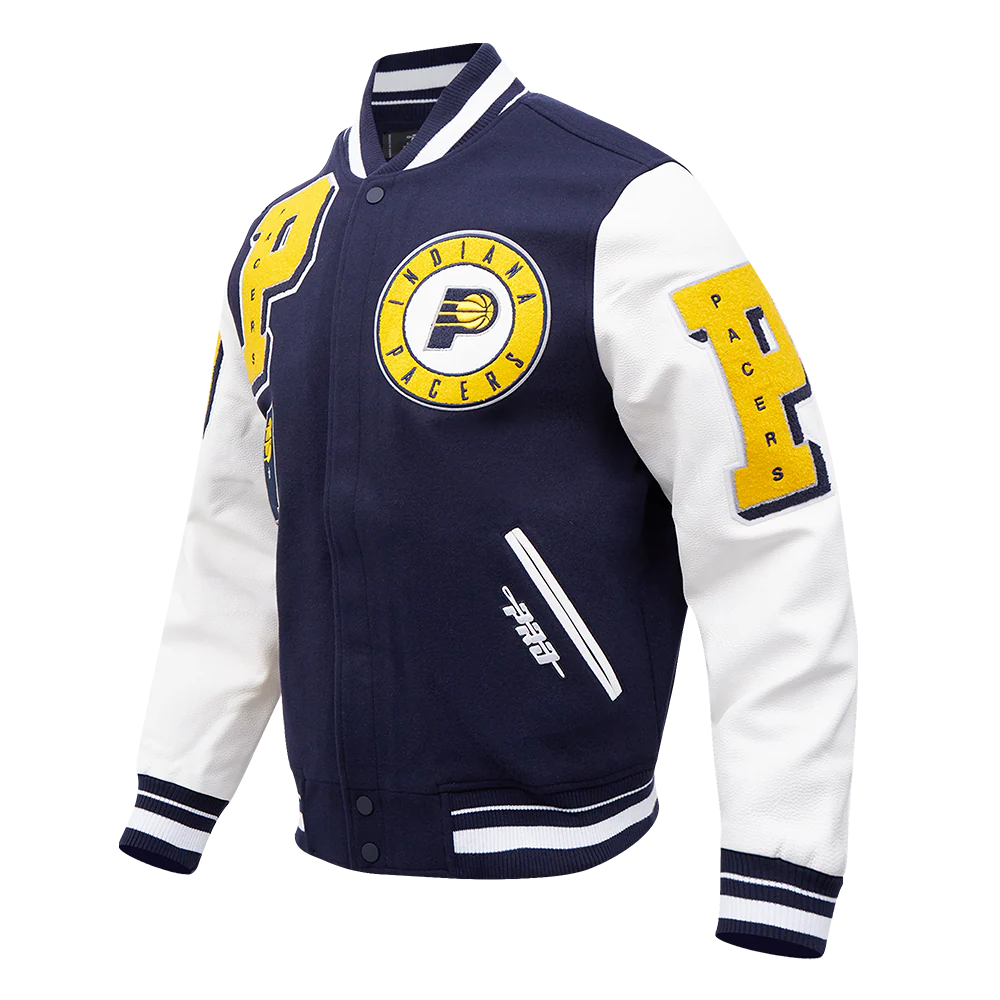 NBA INDIANA PACERS MASHUP MEN'S RIB WOOL VARSITY JACKET