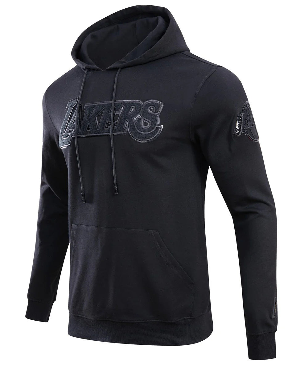 NBA LOS ANGELES LAKERS TRIPLE BLACK LOGO MEN'S PULLOVER HOODIE