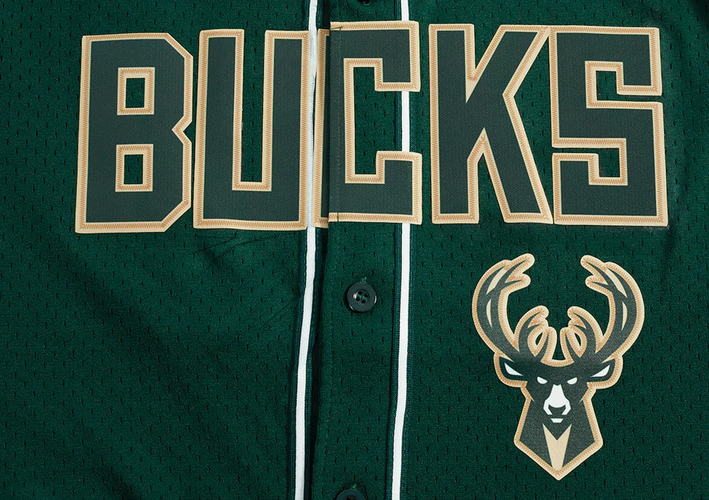 NBA MILWAUKEE BUCKS CLASSIC MEN'S MESH BUTTON DOWN JERSEY