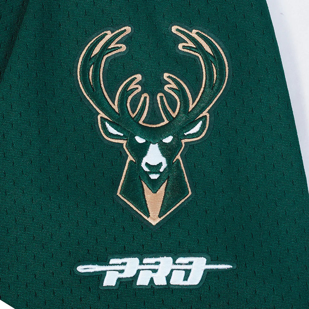 NBA MILWAUKEE BUCKS GIANNIS ANTETOKOUNMPO #34 CLASSIC MESH PNN MEN'S MESH BUTTON DOWN SHIRT