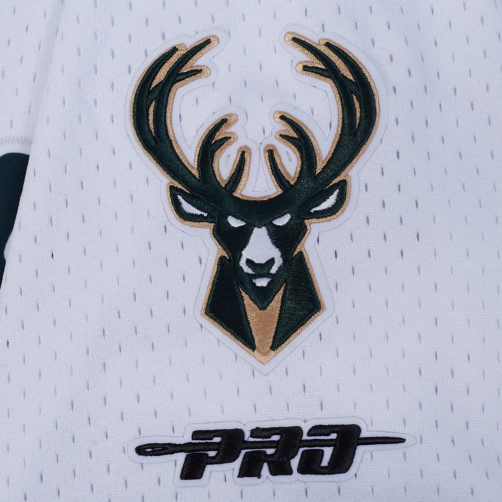 NBA MILWAUKEE BUCKS GIANNIS ANTETOKOUNMPO #34 CLASSIC MESH PNN MEN'S MESH BUTTON DOWN SHIRT