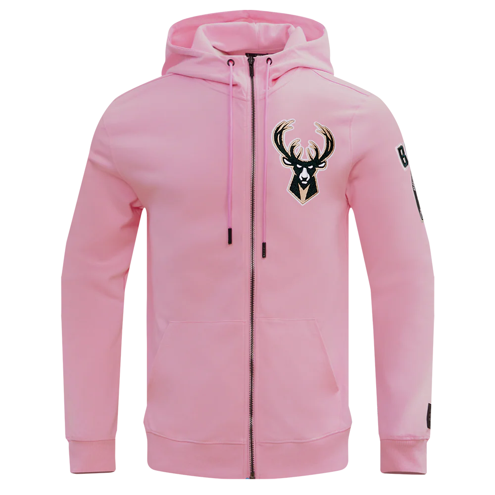 NBA MILWAUKEE BUCKS CLASSIC CHENILLE MEN'S FULL ZIP PULLOVER HOODIE