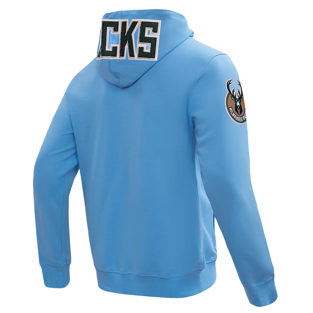 NBA MILWAUKEE BUCKS CLASSIC CHENILLE MEN'S FULL ZIP PULLOVER HOODIE