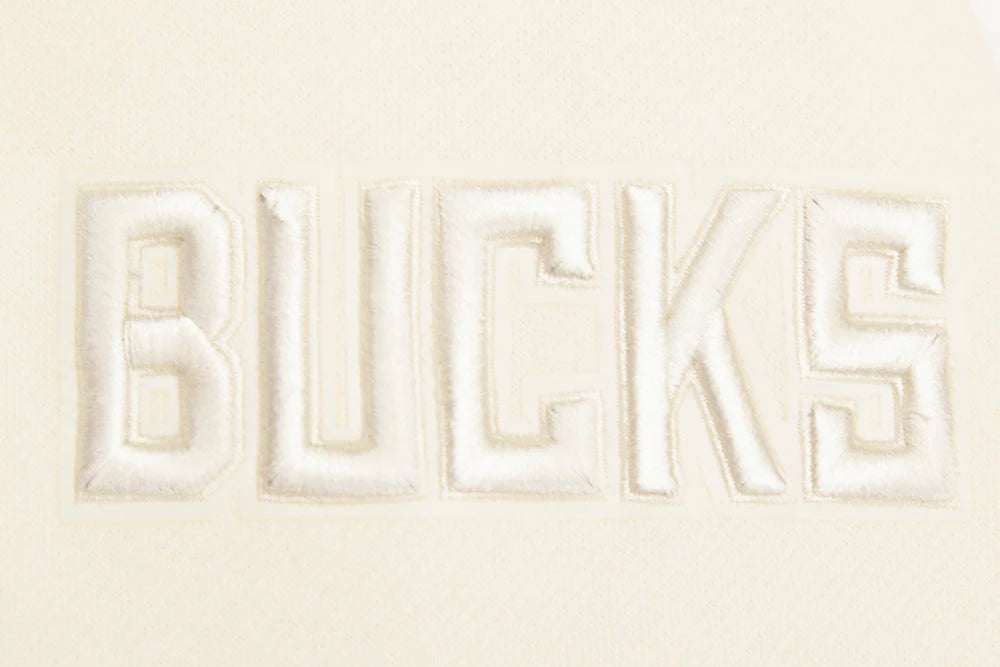 NBA MILWAUKEE BUCKS NEUTRAL DROP SHOULDER MEN'S PULLOVER HOODIE