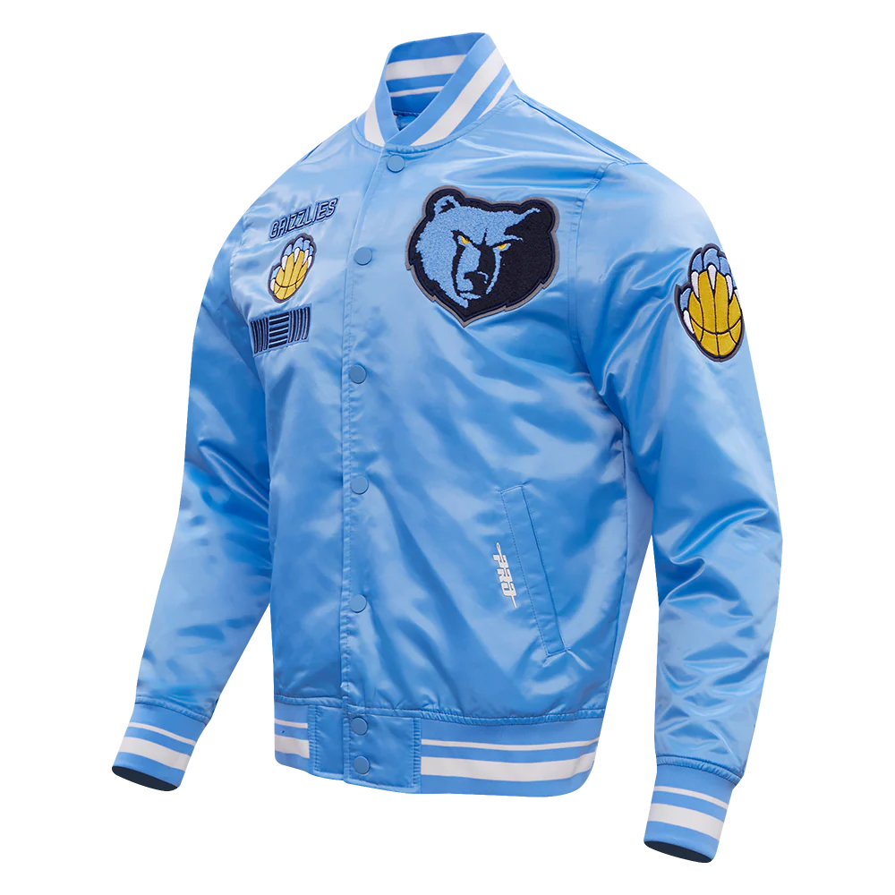 NBA MEMPHIS GRIZZLIES RETRO CLASSIC MEN'S RIB SATIN JACKET