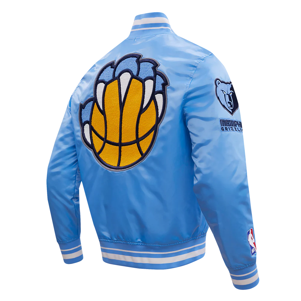 NBA MEMPHIS GRIZZLIES RETRO CLASSIC MEN'S RIB SATIN JACKET