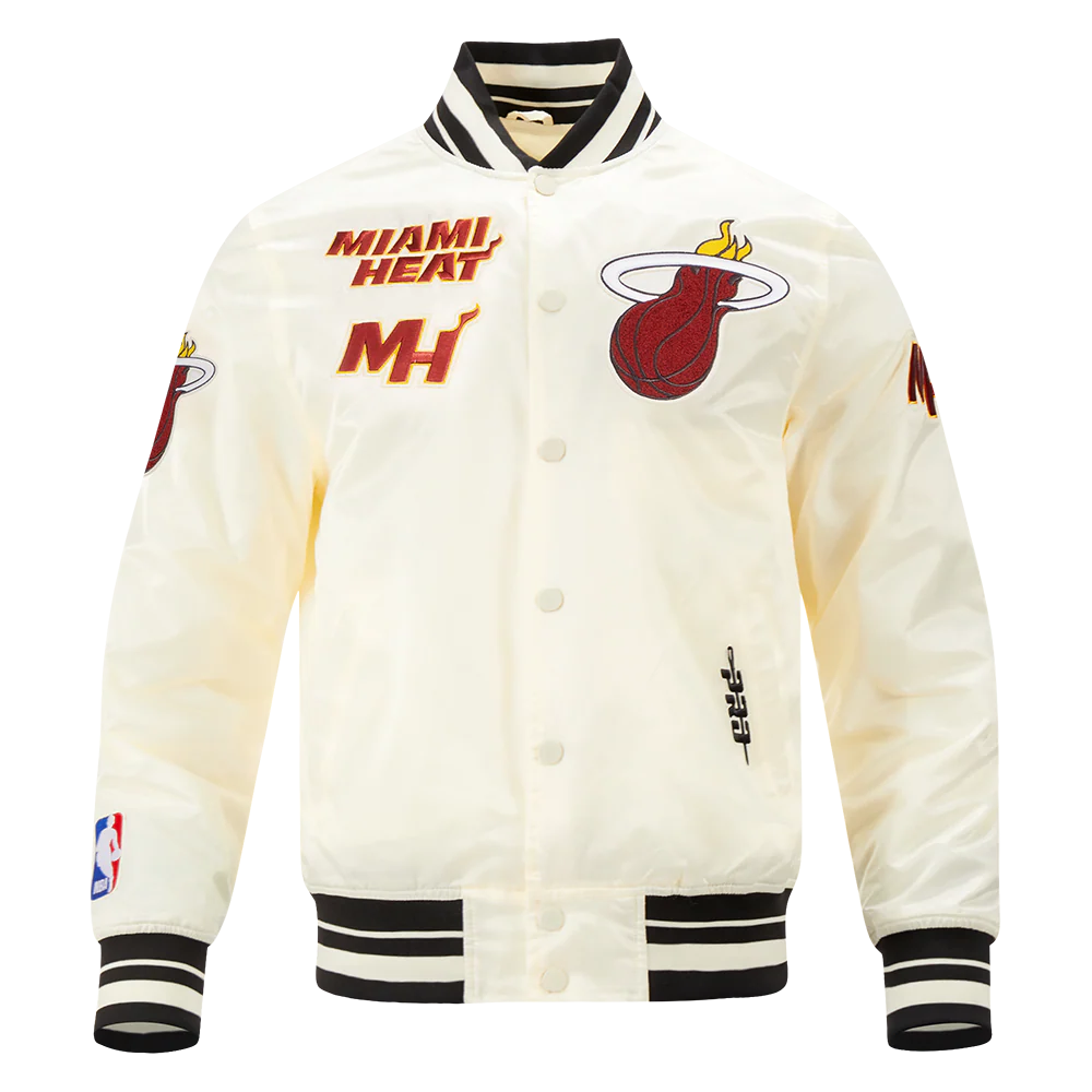 NBA MIAMI HEAT RETRO CLASSIC MEN'S RIB SATIN JACKET