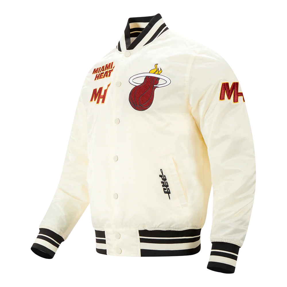NBA MIAMI HEAT RETRO CLASSIC MEN'S RIB SATIN JACKET