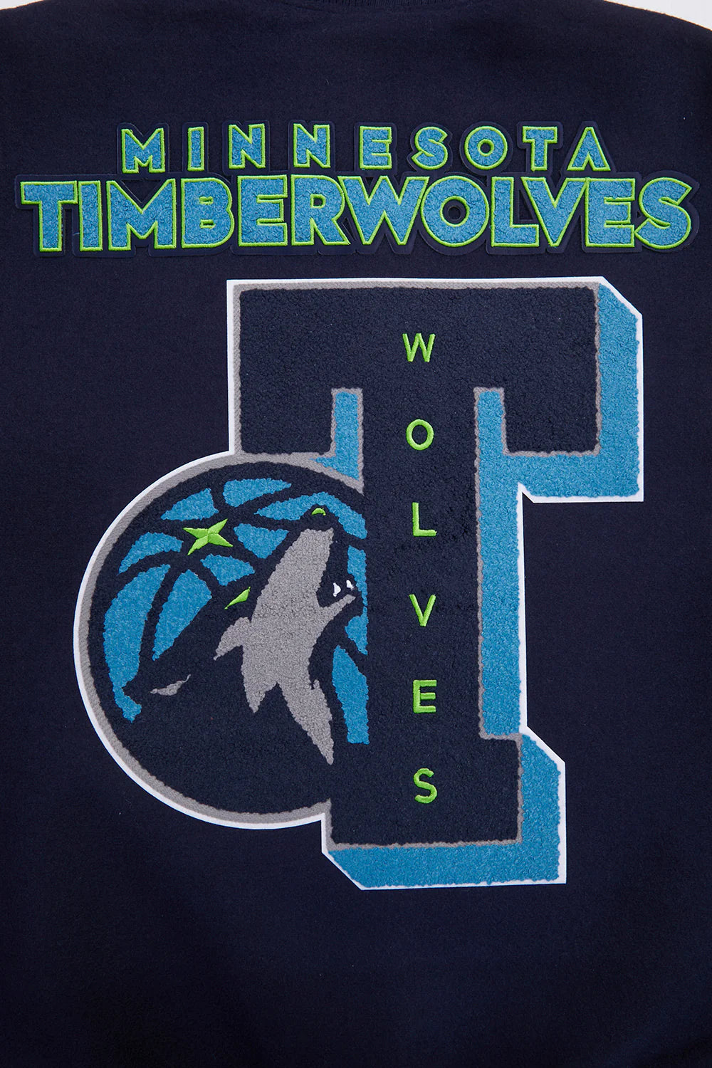 NBA MINNESOTA TIMBERWOLVES MASHUP MEN'S RIB WOOL VARSITY JACKET