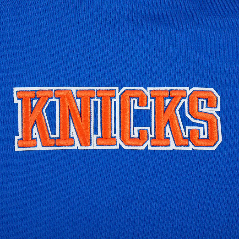 NBA NEW YORK KNICKS WINGSPAN MEN'S DROP SHOULDER FLEECE PULLOVER HOODIE