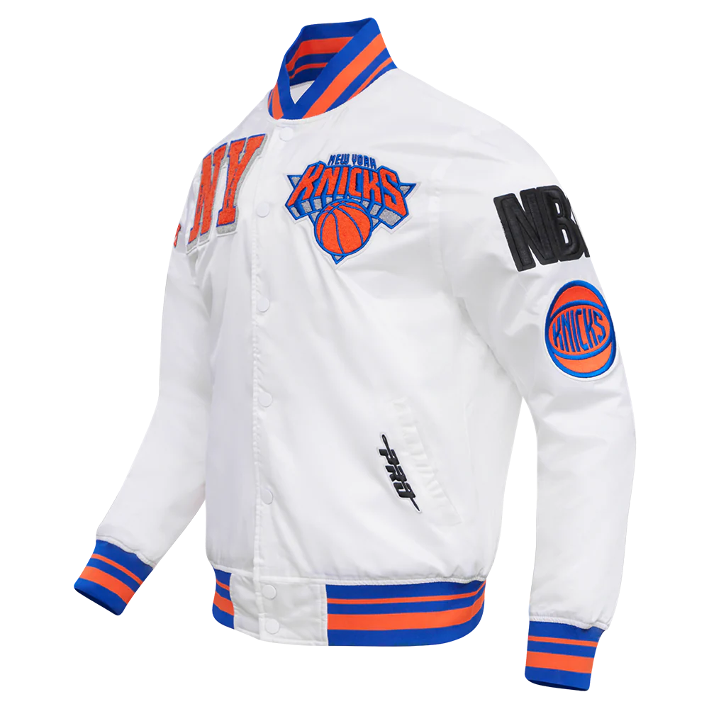 NBA NEW YORK KNICKS MASHUP MEN'S RIB SATIN JACKET