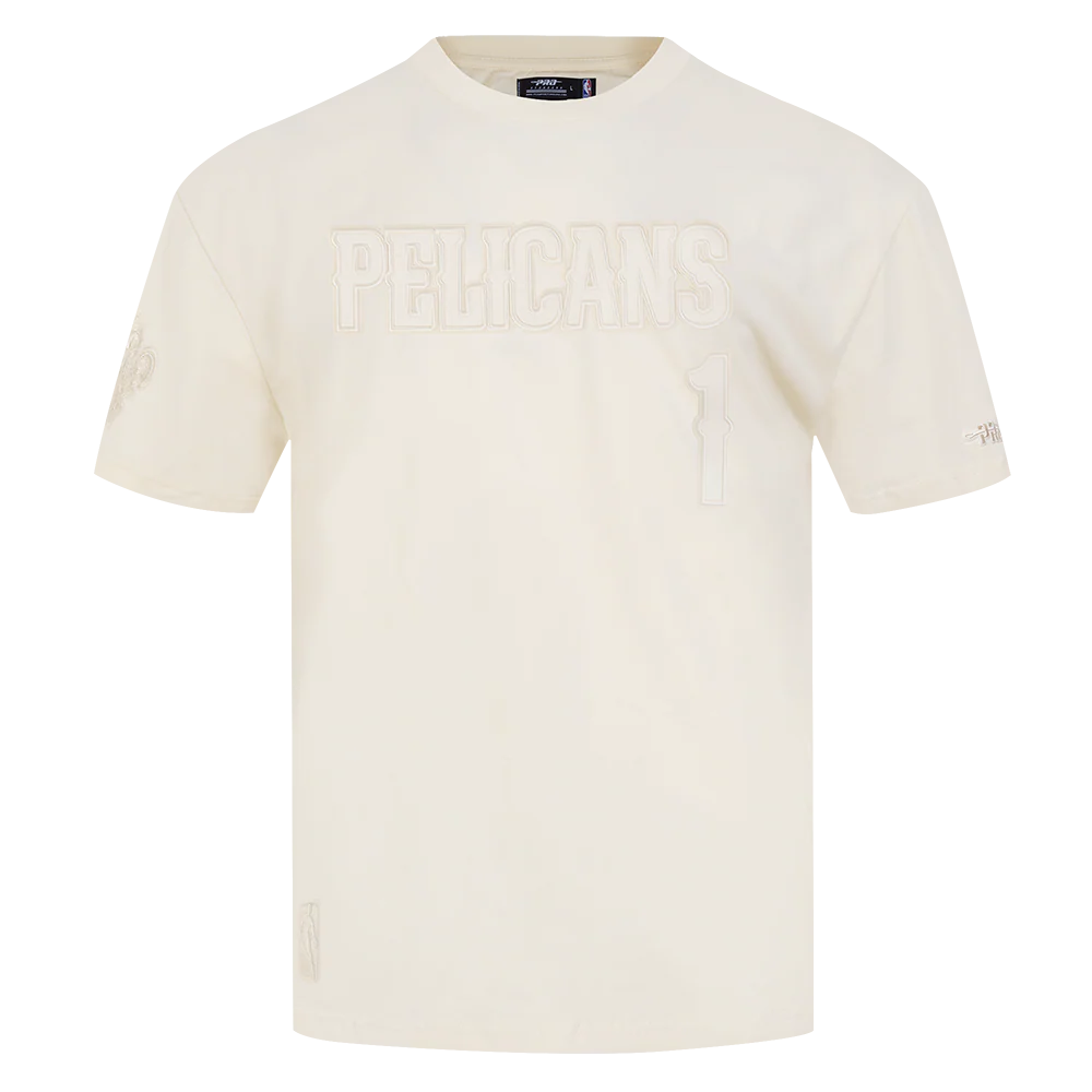 NBA NEW ORLEANS PELICANS ZION WILLIAMSON #1 NEUTRAL PNN MEN'S CJ DROP SHOULDER TEE