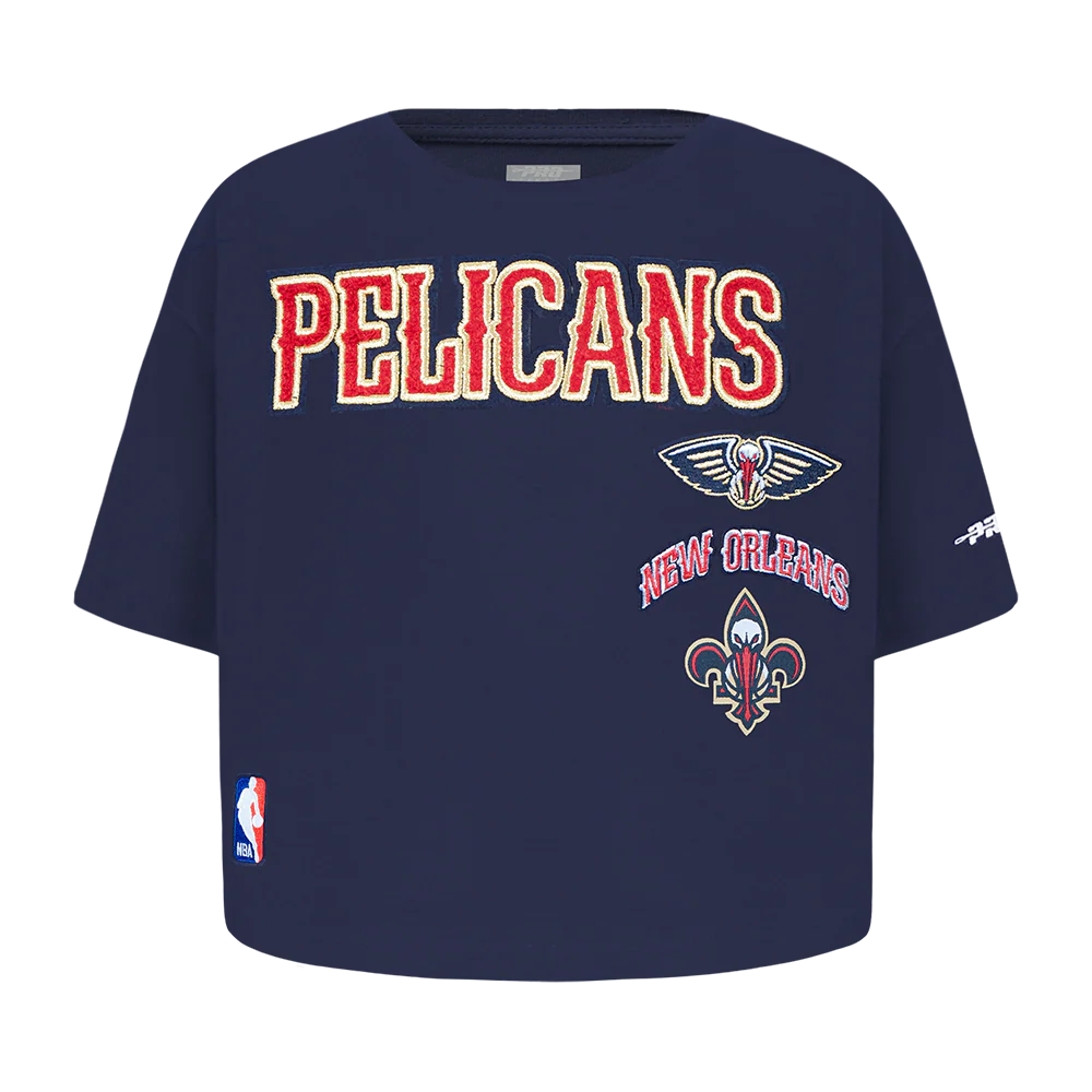 NBA NEW ORLEANS PELICANS RETRO CLASSIC TODDLER GIRLS SHORT SLEEVE BOXY TEE