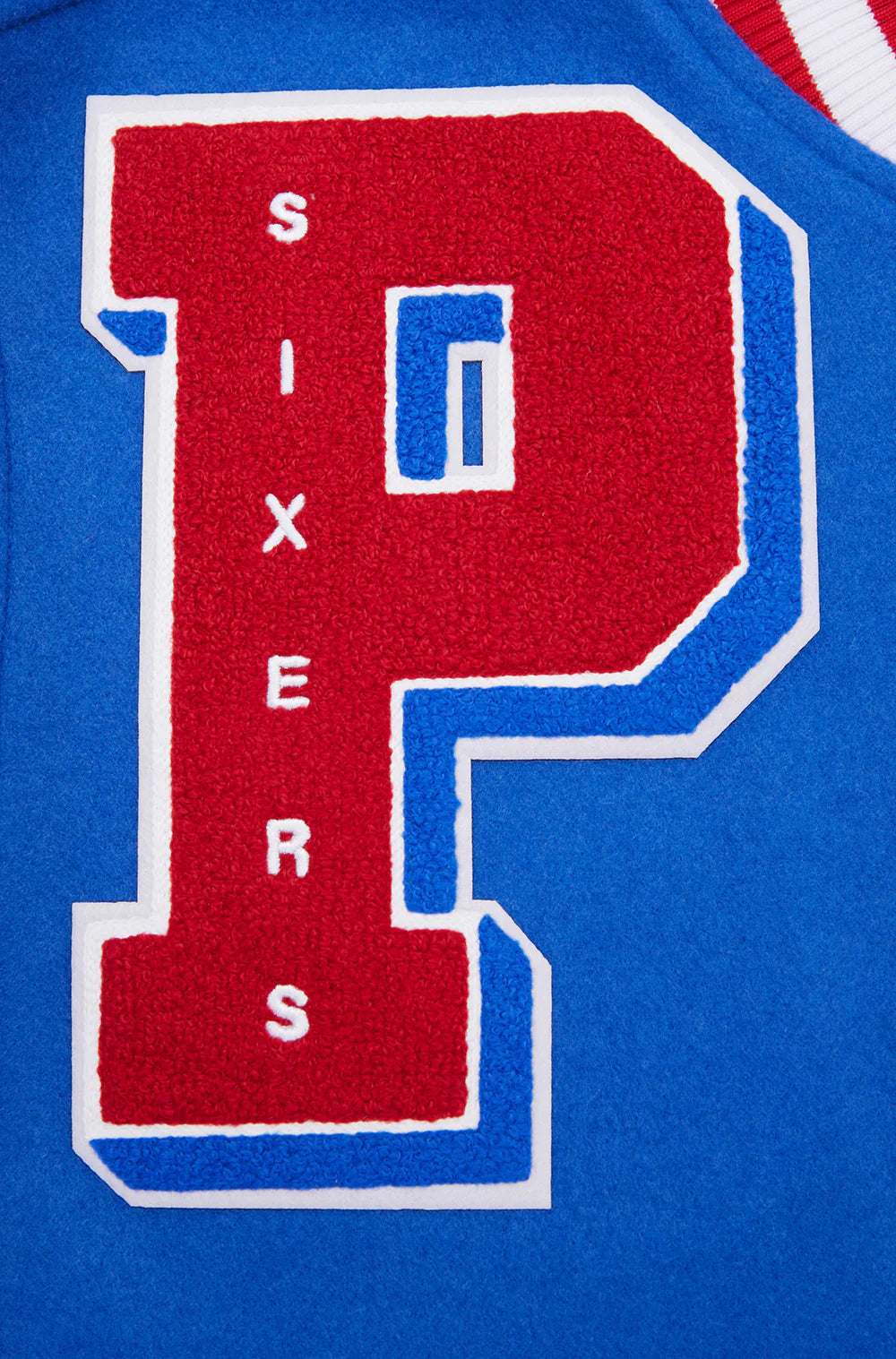 NBA PHILADELPHIA 76ERS MASHUP MEN'S RIB WOOL VARSITY JACKET