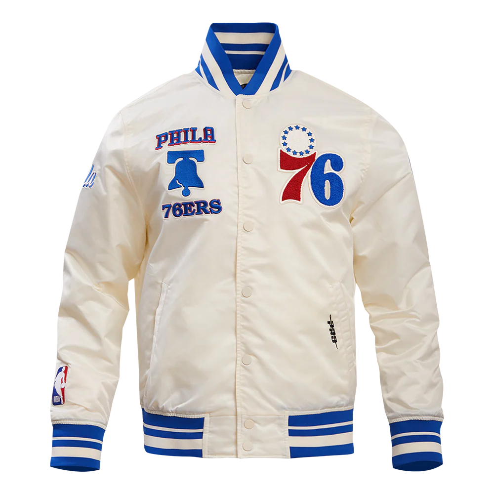 NBA PHILADELPHIA 76ERS RETRO CLASSIC MEN'S RIB SATIN JACKET