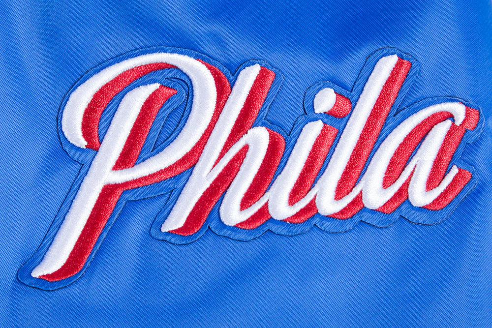 NBA PHILADELPHIA 76ERS RETRO CLASSIC MEN'S RIB SATIN JACKET