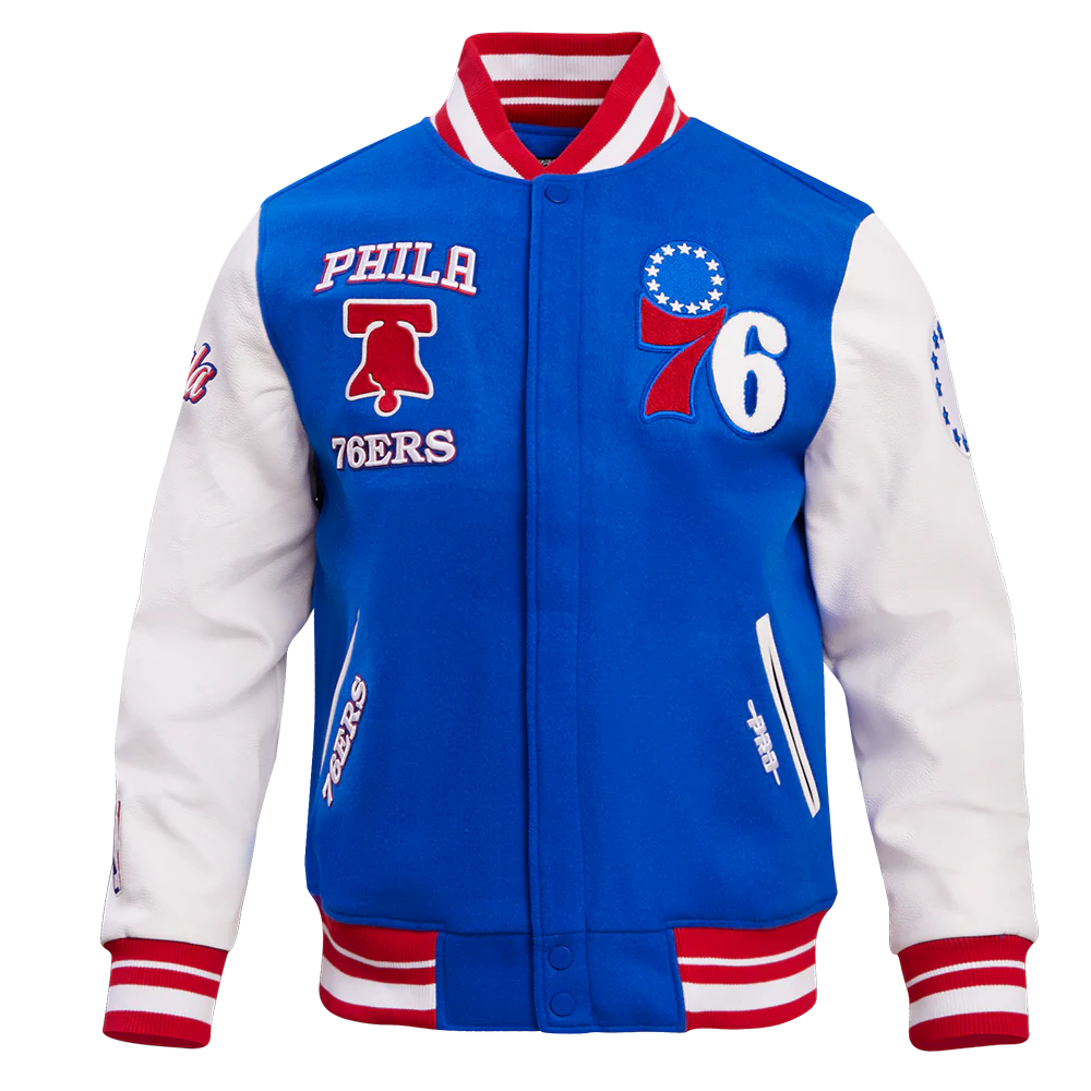 NBA PHILADELPHIA 76ERS RETRO CLASSIC MEN'S RIB WOOL VARSITY JACKET