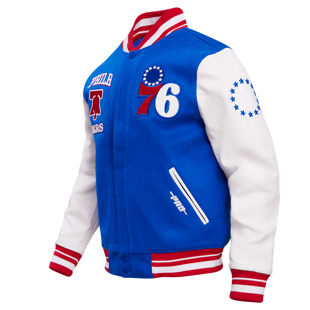 NBA PHILADELPHIA 76ERS RETRO CLASSIC MEN'S RIB WOOL VARSITY JACKET
