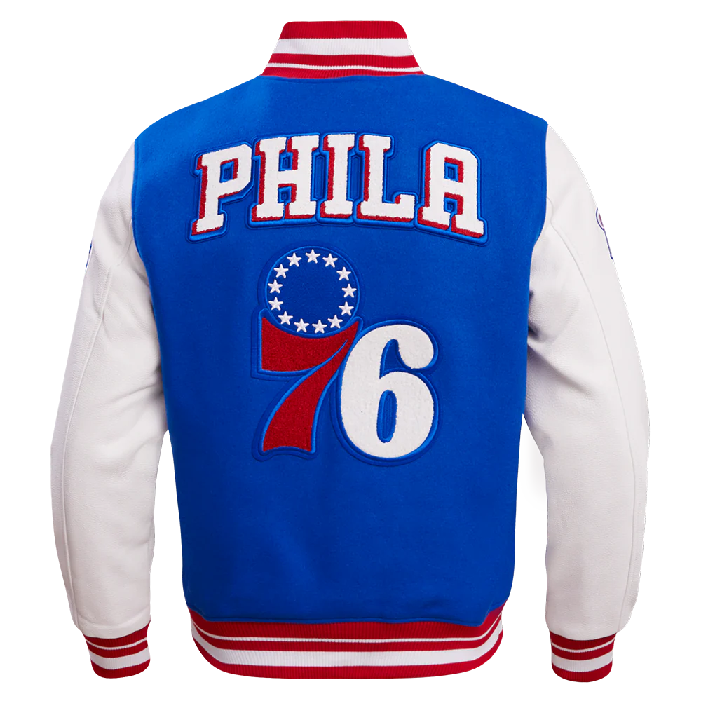 NBA PHILADELPHIA 76ERS RETRO CLASSIC MEN'S RIB WOOL VARSITY JACKET