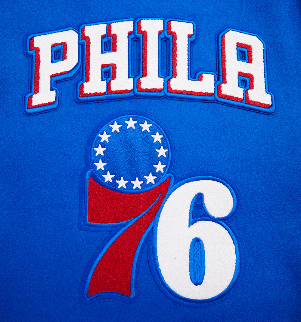 NBA PHILADELPHIA 76ERS RETRO CLASSIC MEN'S RIB WOOL VARSITY JACKET