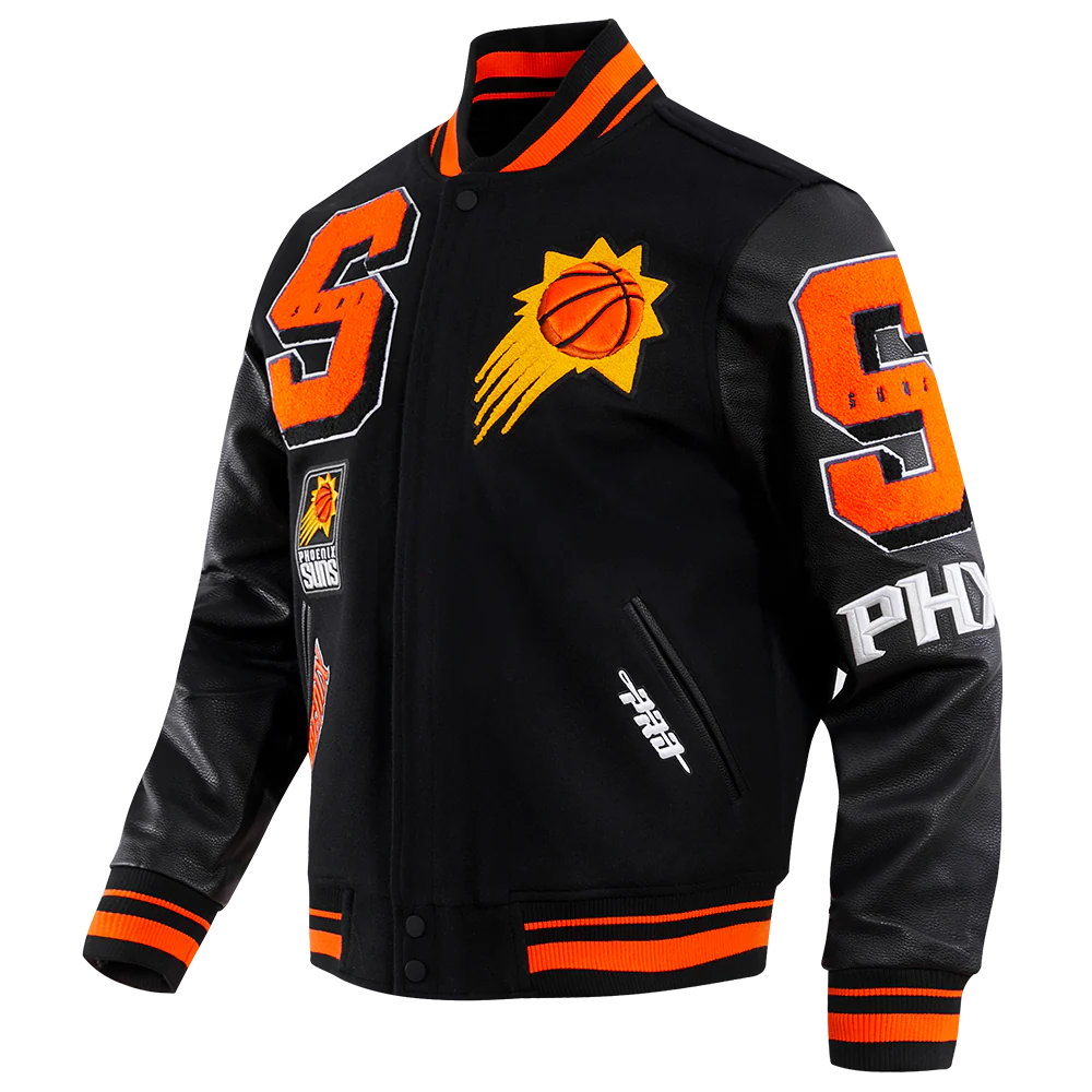 NBA PHOENIX SUNS MASHUP MEN'S RIB WOOL VARSITY JACKET