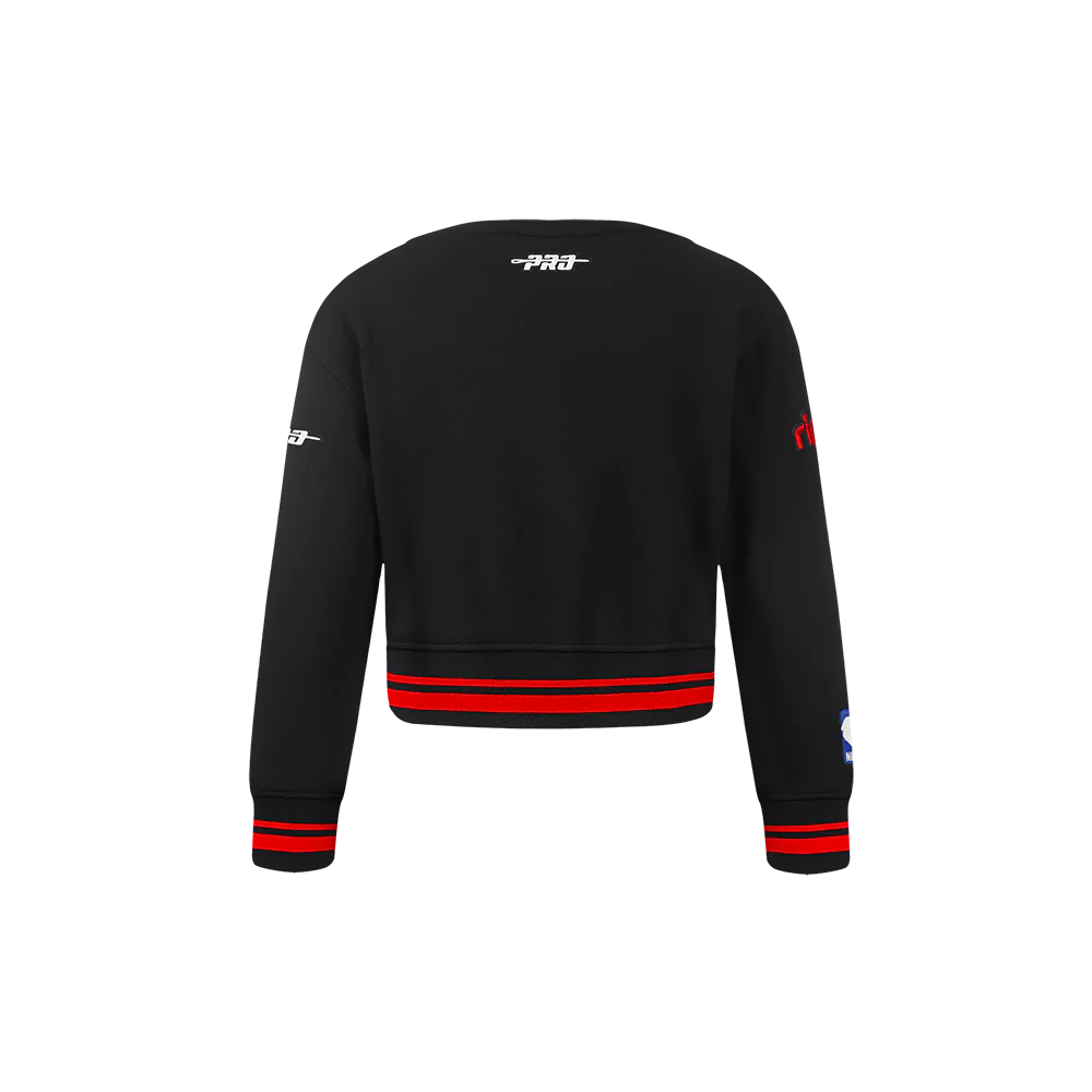 NBA PORTLAND TRAIL BLAZERS RETRO CLASSIC TODDLER GIRLS RIB FLEECE CREWNECK