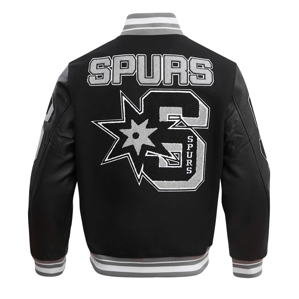 NBA SAN ANTONIO SPURS MASHUP MEN'S RIB WOOL VARSITY JACKET