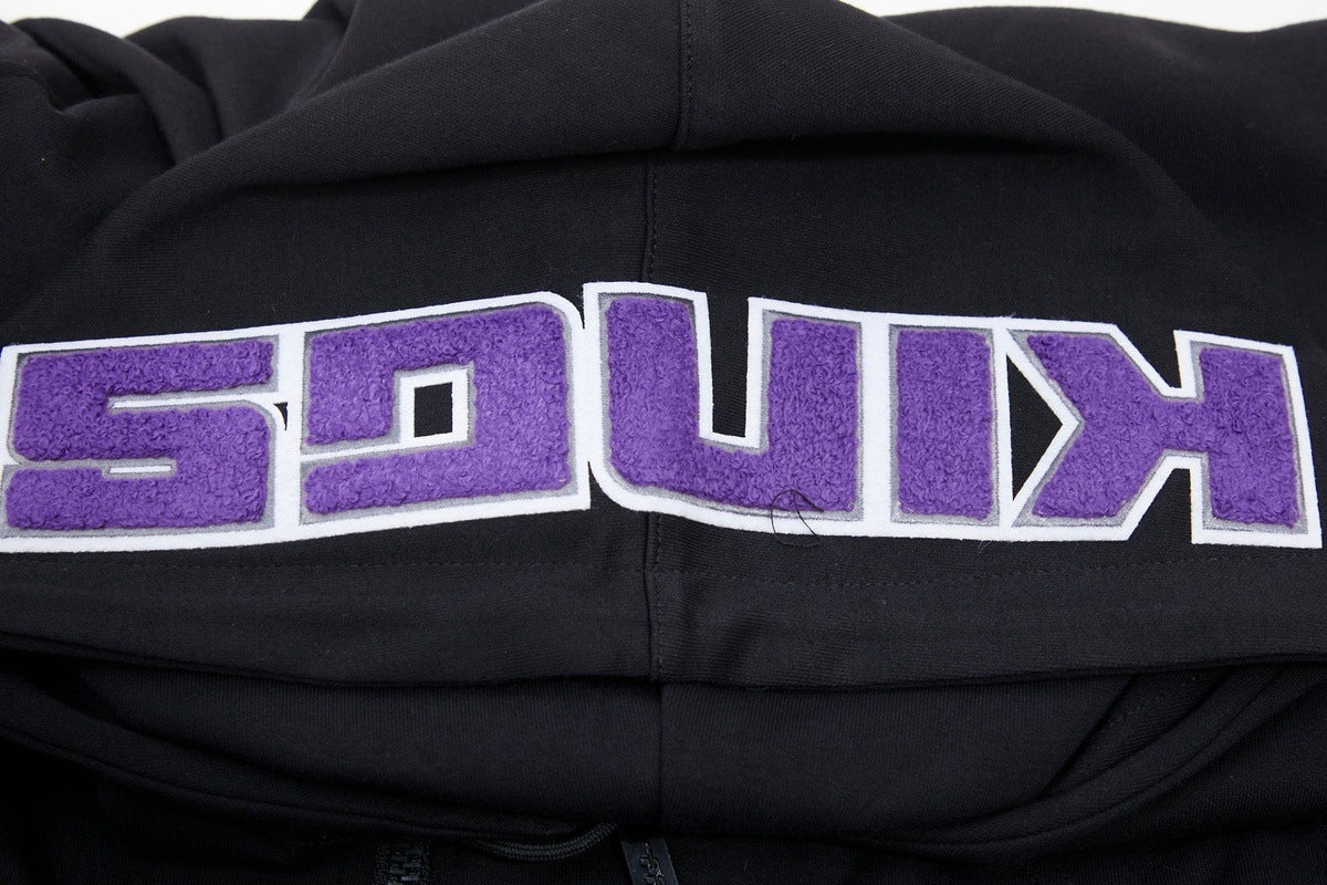 NBA SACRAMENTO KINGS CLASSIC CHENILLE MEN'S FULL ZIP PULLOVER HOODIE