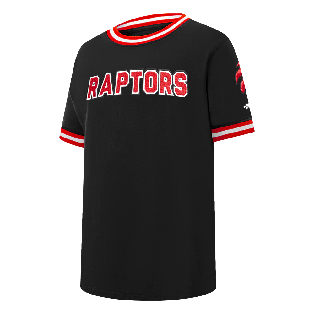 NBA TORONTO RAPTORS CLASSIC BIG BOYS SHORT SLEEVE STRIPED RIB TEE